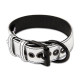 Bondage Fetish -Metallic Silver pup collar with leash