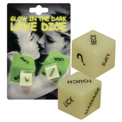 Glow in the dark love dice /kiss.../